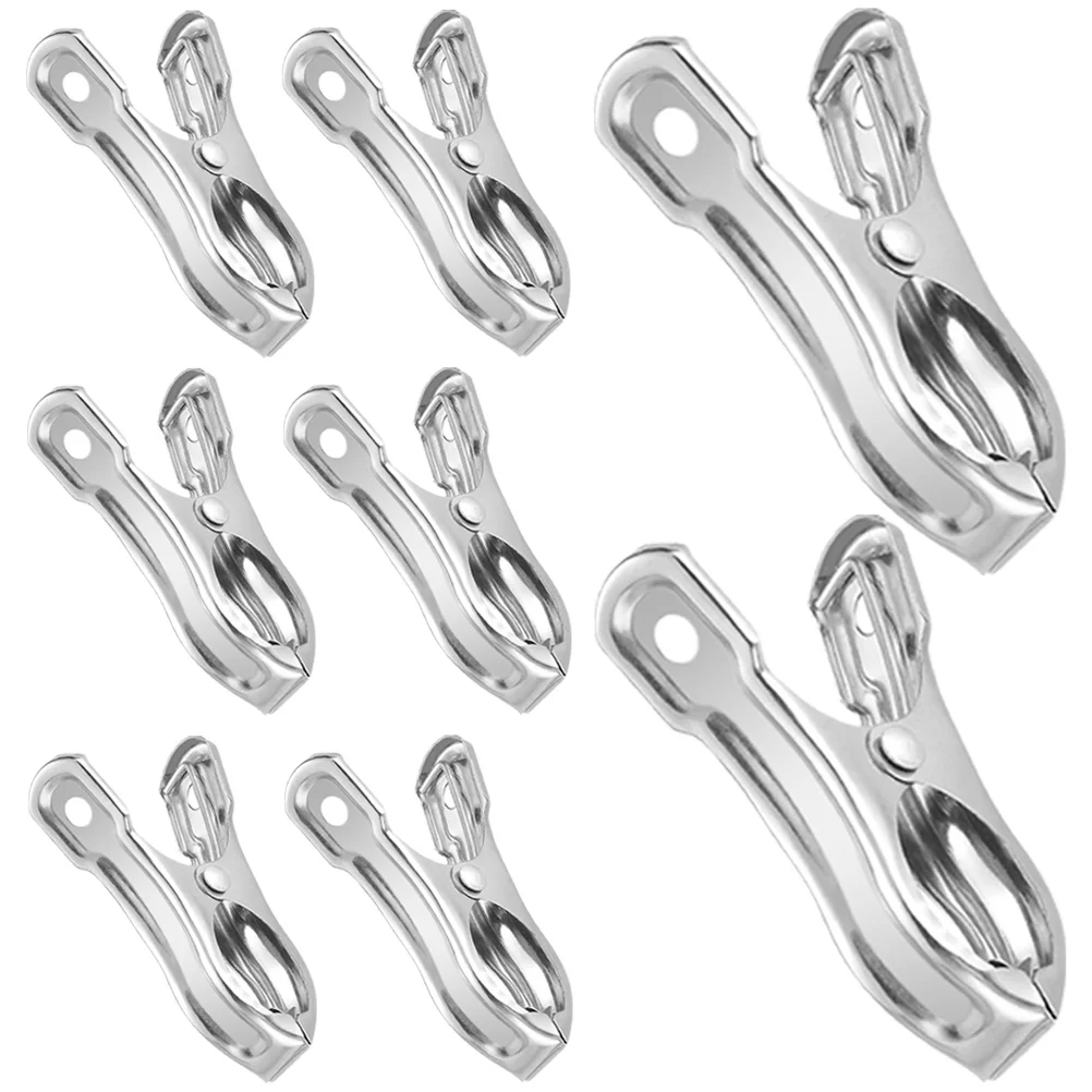 20 Pcs Stainless Steel Garden Clamp Perlite for Plants Clips Sunshade Cover Clamps Clothes Drying Wind Greenhouse