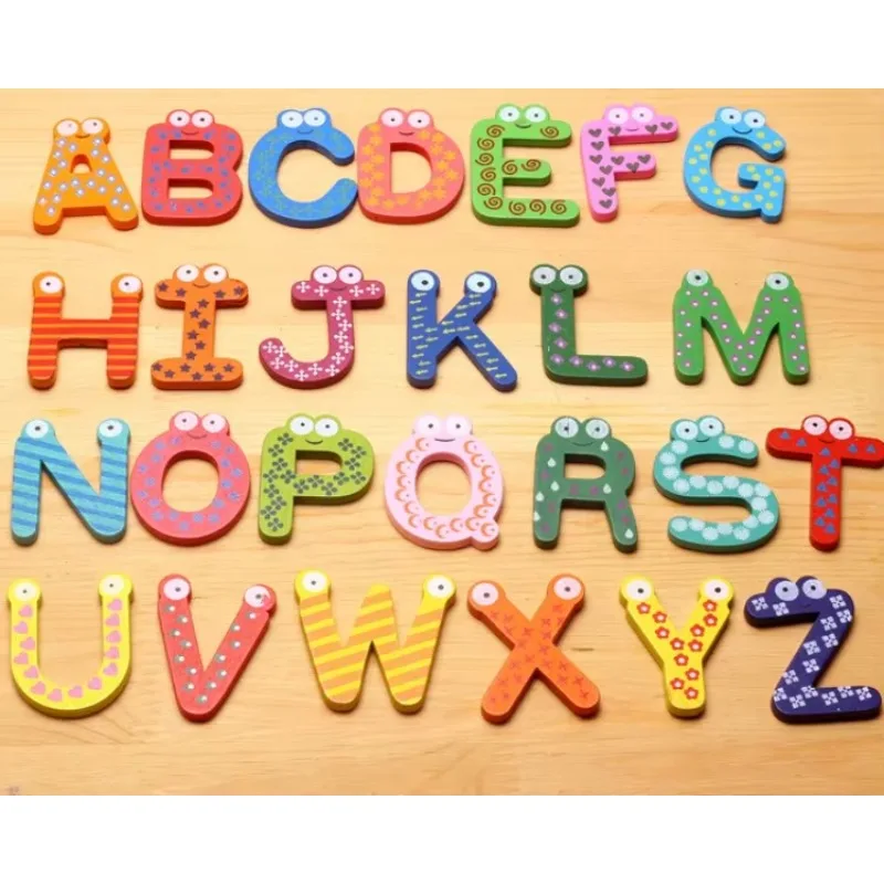 7800pcs 26 Letter Wooden Fridge Magnet Sticker Magnetic Refrigerator Stickers