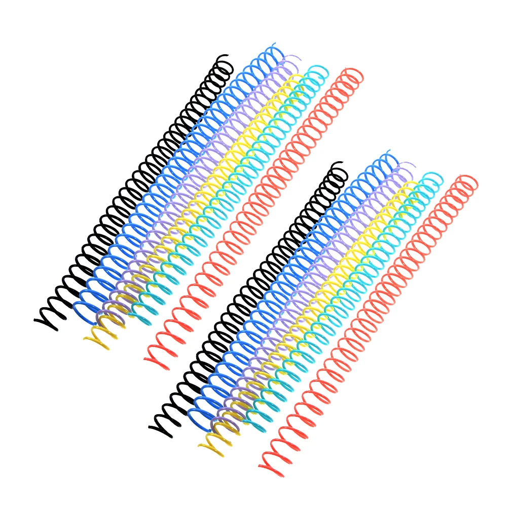 

12 Coil Binder Rings Loose Notebook Spiral Rings Leaf Notebooks Colored Spiral 6 Colors Plastic Flexible School Office