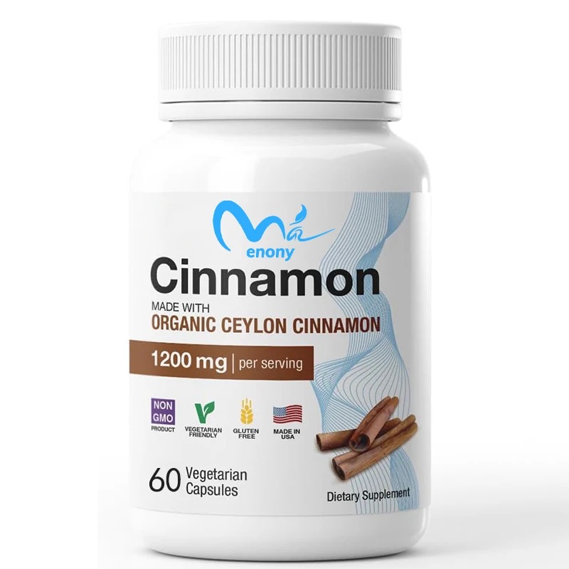 Organic Cinnamon ( Cinnamon) 1200mg for 60 Vegetarian Capsules, Non Gmo || Gluten Free
