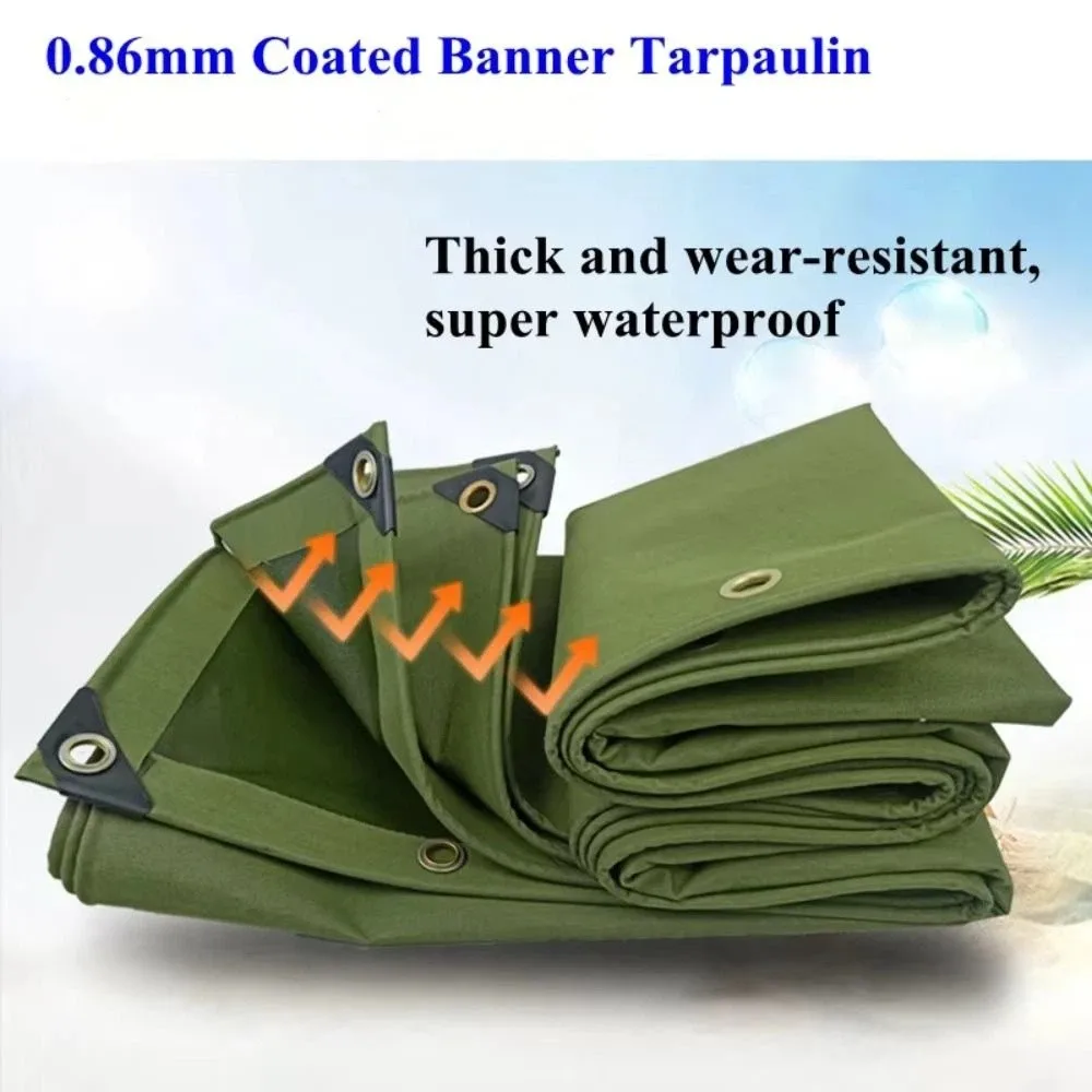 Banner Thick 0.86mm Tarpaulin Heavy Duty Organic Silicone Rainproof Cloth PVC Coated Canvas Waterproof Cover Outdoor Use