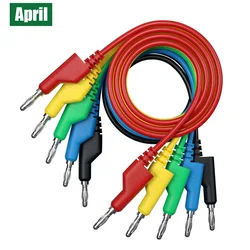 5pcs 4mm Banana Plug to Banana Plug Multimeter Test Leads cable 1m long 5 colors