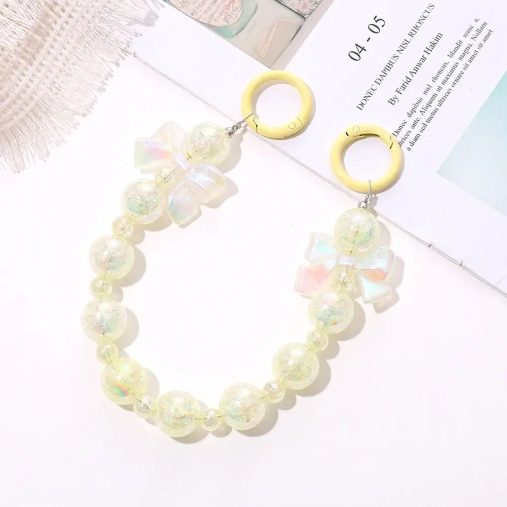Simple Acrylic Burst Bead Chain Keyring Gradient Detachable Phone Lanyard Colorful Bag Chain Strap Bag Accessories
