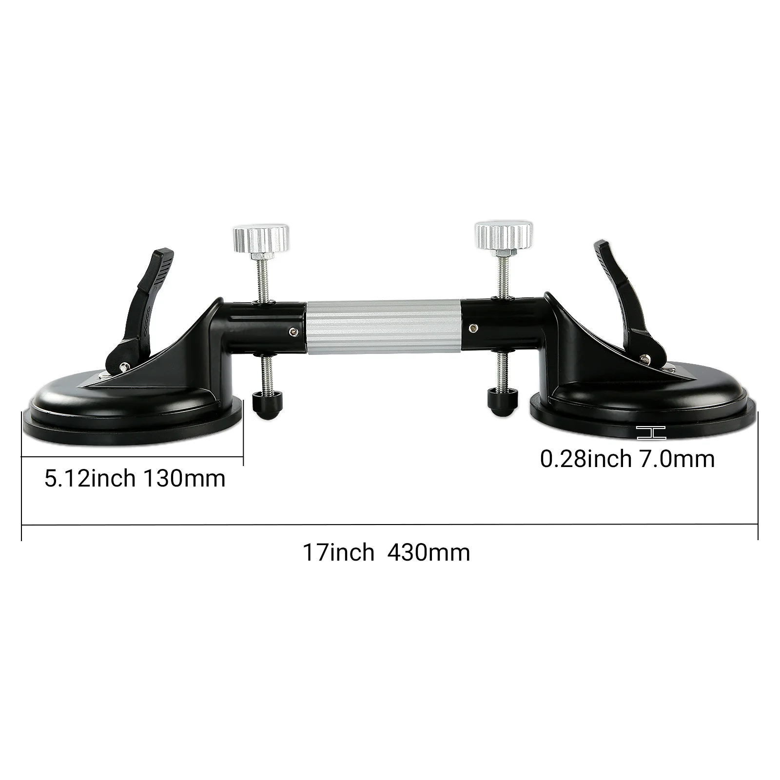LOZLIN Suction Cups Heavy Duty Aluminum Vacuum Plate Handle Glass Holder Hooks to Lift Large Glass/Tile Lifter/Moving Glass/Pad