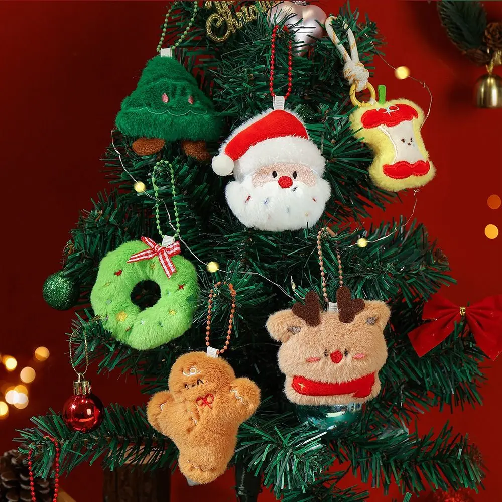 1 زوج لطيف الكرتون تصميم سانتا كلوز المفاتيح المواد يده هدية عيد الميلاد المفاتيح Kawaii نمط صغير الحجم #5