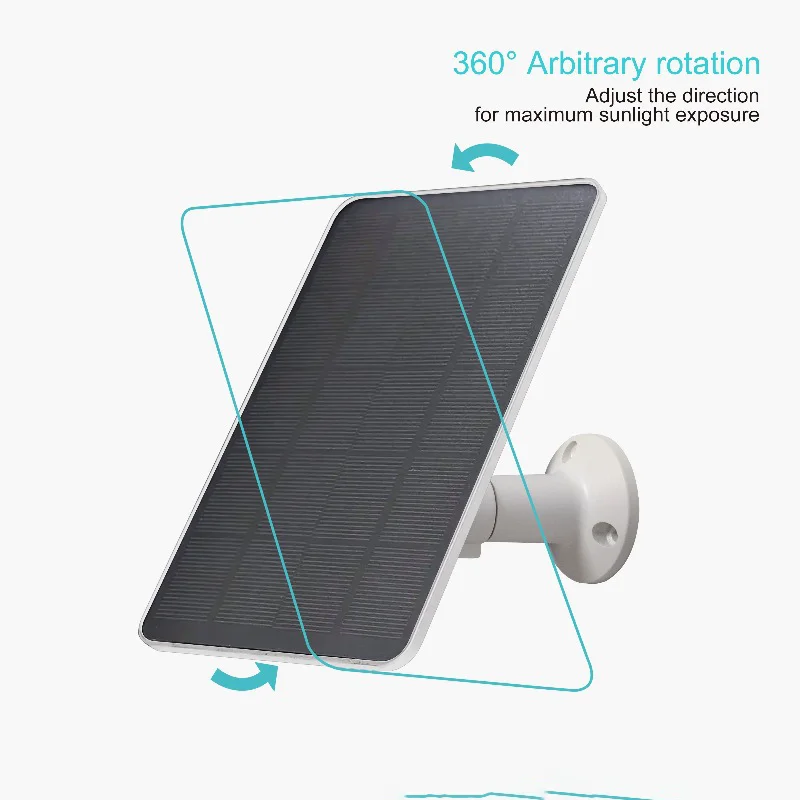 Waterproof Extreme Weather Resistant Solar Panel with Omnidirectional Swivel Mount for Security Cameras