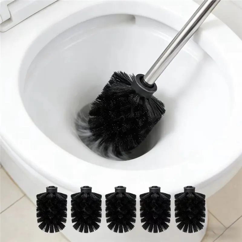 A25F-Toilet Brush Replacement Heads With Stainless Steel Handle Duty Toilet Bowl Cleaner Brushes, Detachable Scrub Brush view 4