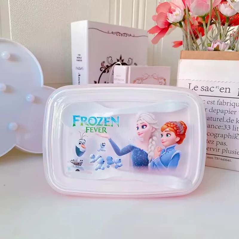 Lilo Stitch Lunch Box Disney Kawaii Elsa Anime Kids Portable Bento Boxs Student Hermetic Food Crisper Single Layer Capacity Gift