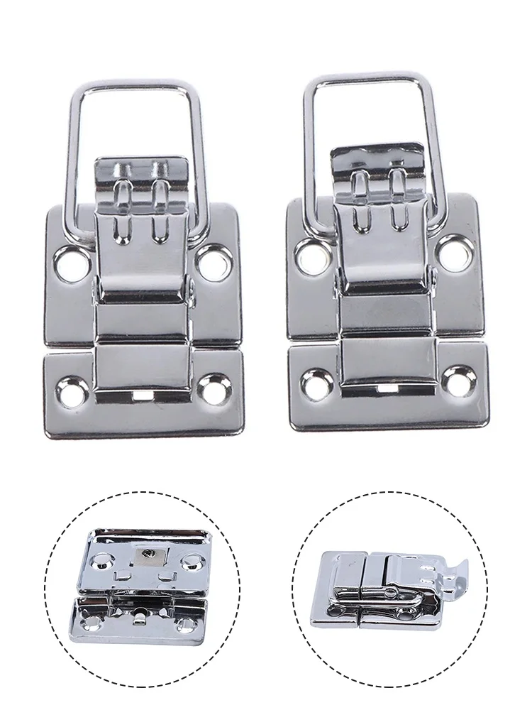 2Pcs Chrome Toggle Latch Plated Lever Latch For Chest Box Wooden Wine Box Suitcase Lock Buckle Accessories