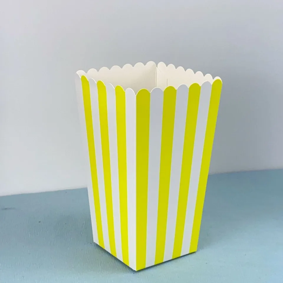 12/36/60/120 stücke Rosa Weiß Streifen Popcorn Boxen Pop Corn Süßigkeiten Bevorzugung Taschen Hochzeit Geburtstag film Party Geschirr Snack Boxen – Detail 7