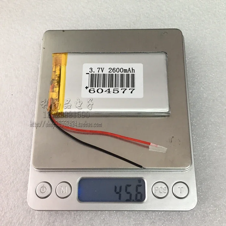 トランシーバー用ポリマーリチウム電池,GPSナビゲーションモジュール,DIY充電,3.7v,2600mah,604577