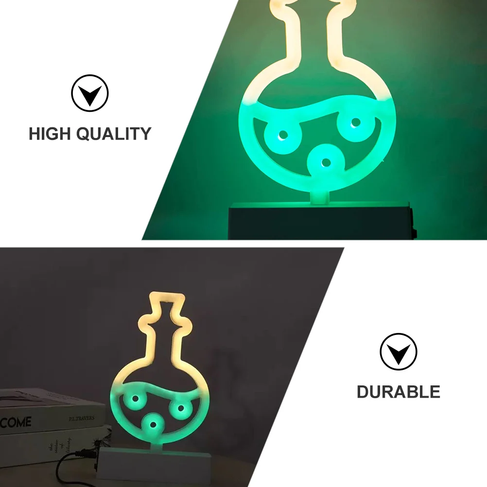 1 Buah Lampu Neon Halloween Bentuk Botol Lampu Malam LED Dekorasi Pesta Halloween Lampu Meja Bentuk Botol