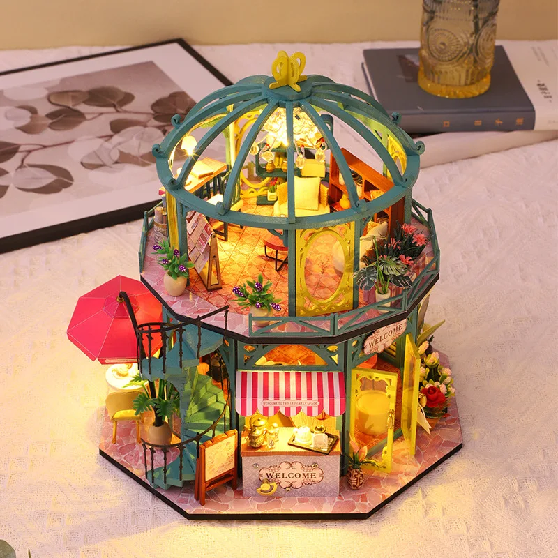 كوخ قراءة زهور من OUZEY، زاوية كتاب خشبية ثلاثية الأبعاد، هدية دراسة إبداعية للمراهقين #1