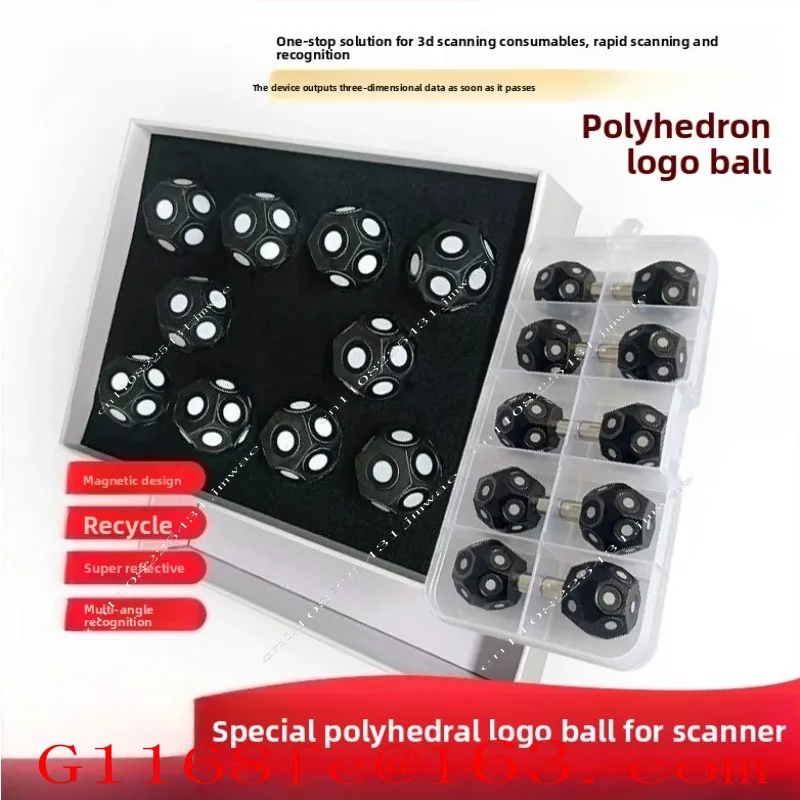 3D scanner polyhedral marker ball magnetic hexagonal sphere highly reflective landmark point positioning