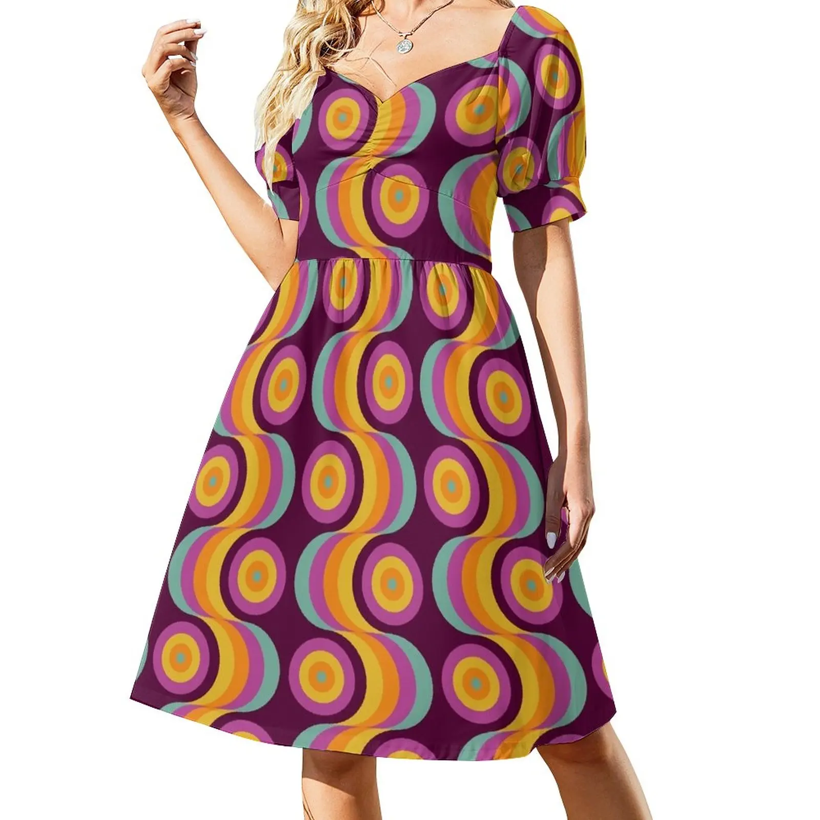 

60s 70s Style Retro Vintage Mid-Century Modern Dress Women's summer dresses loose women's dress