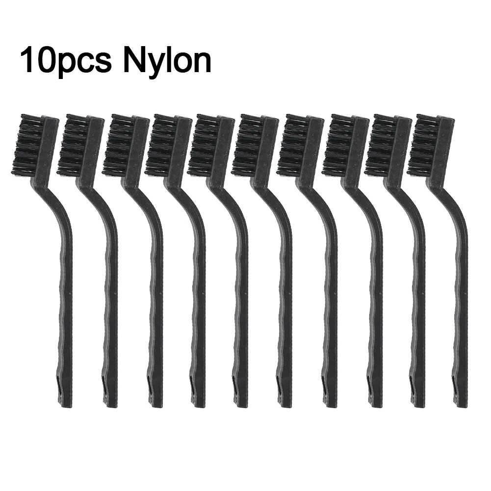 10pcs 7-Inch Mini Brushes Nylon Brush Mini Cleaning Rust Removal Industrial Brush Scrubbing Polishing Brush Hand Tools