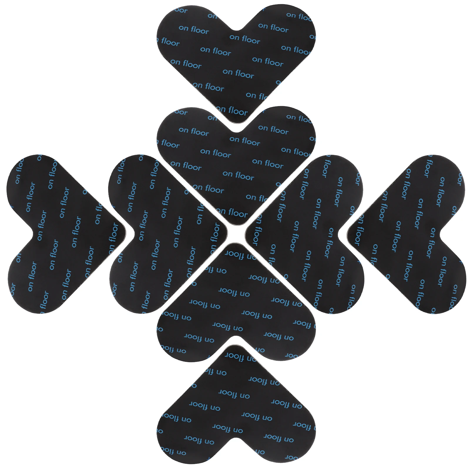 

8 Pcs Heart Shaped Carpet Gripper 95x75mm Black Double Sided Tape Non Slip Rug Fixtures for Hardwood Kitchen Bathroom Stairs