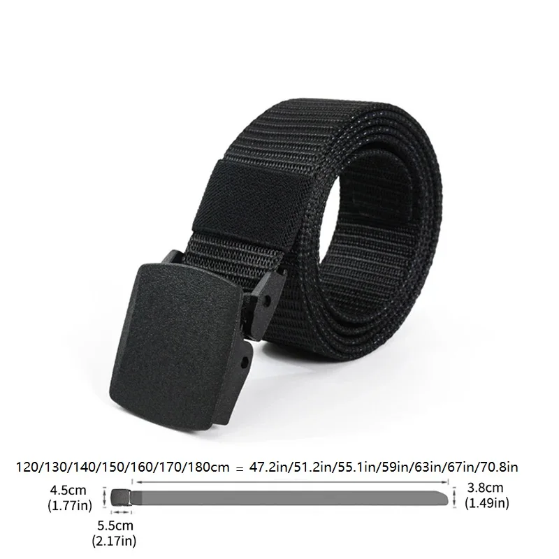 Nylon Belt Automatic Buckle Outdoor Multifunctional Tactical Canvas Belts Light Comfortable Non-metal Belt image 6