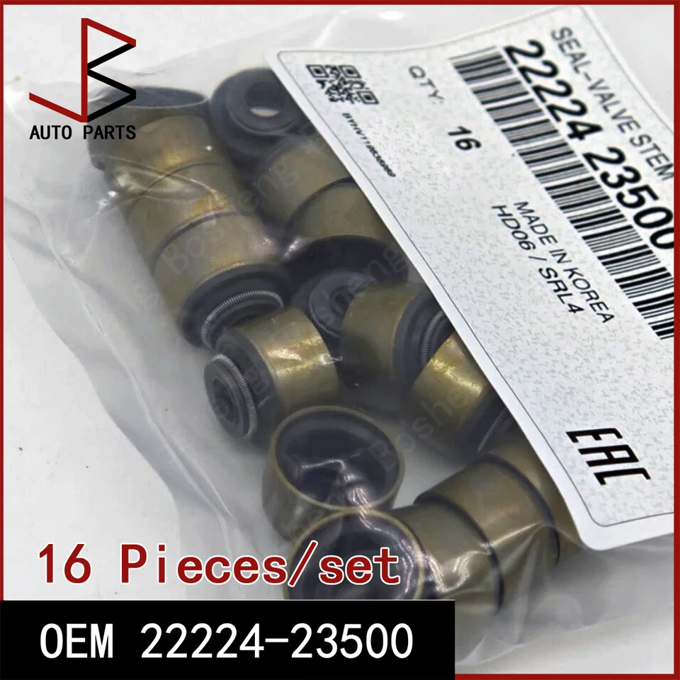 16-Piece Genuine Hyundai Engine Valve Seal Set – Fits 1993-2012 Hyundai & 2001-2011 Kia