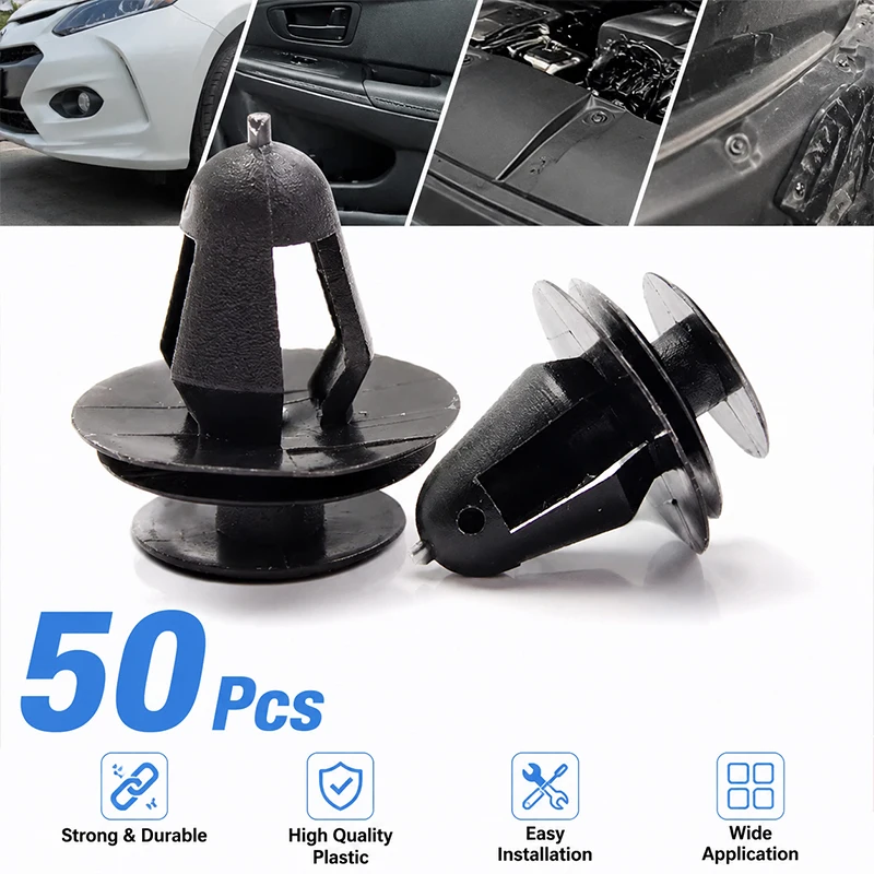 

50Pcs Car Retainer Clips Plastic Fasteners for Bumper Fender Door Panel Replacement Parts