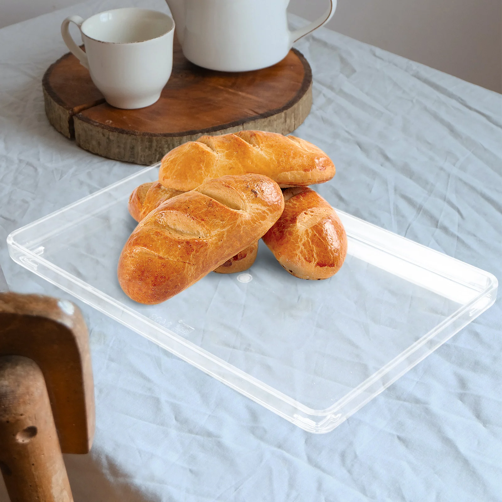 

Clear Acrylic Tray Transparent Vanity Tray Hand Towel Napkin Organizer Bathroom Bar Tea Room Storage Plate