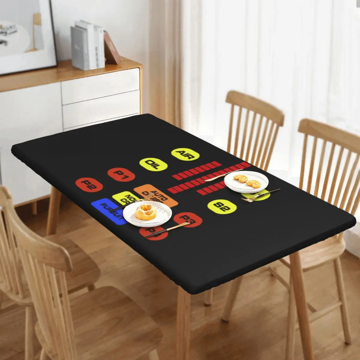 Kitt Voice Box Knight Rider Customized Rectangular Tablecloth Oilproof Table Cover for Dining Events Table Cloth