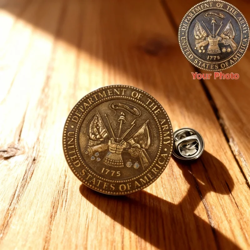 Custom Photo Brooch Personalized Commemoration Stainless Steel Hats for Jackets Backpacks Gift Souvenir Badge for Men