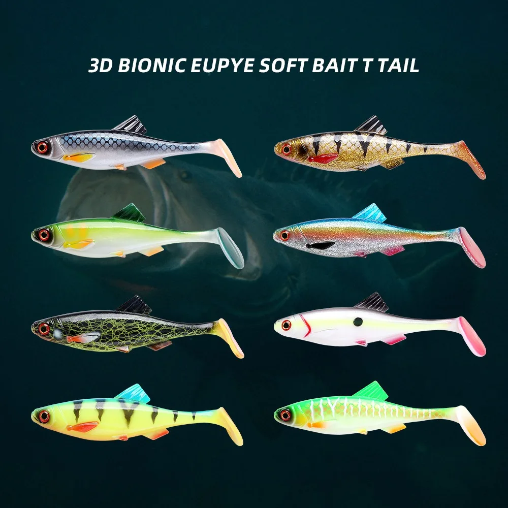 

Sinking 3D Eye Simulation Fishing Lure Baitfish Shad Realistic Action Soft Swimbait Soft Bait Silicone T Tail Soft Baits Zander