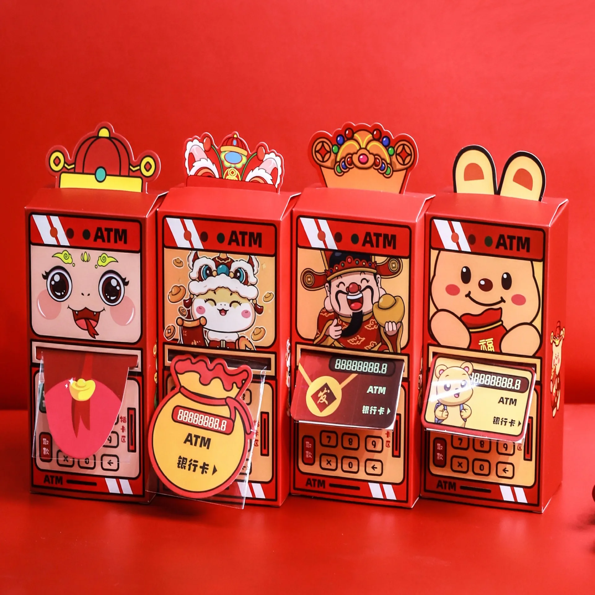 2025 Fun ATM Red Envelope New Year Cartoon Li is a pull-out Spring Festival New Year's money creative storage