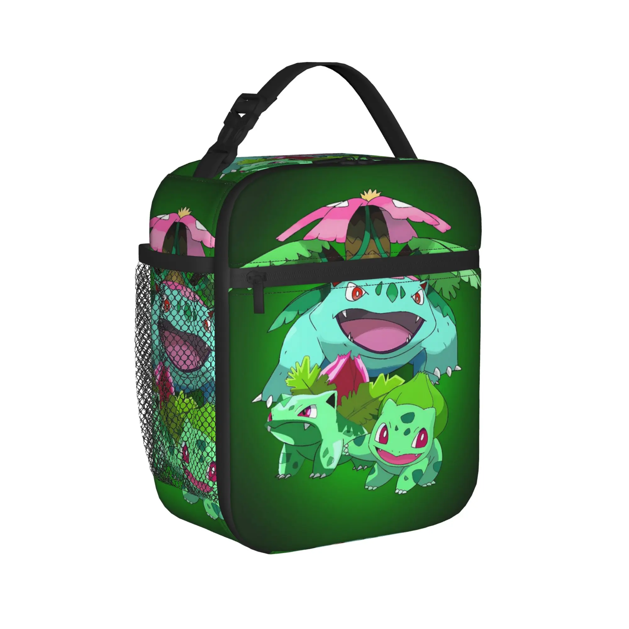 Bulbasaur Bloom Manga Lunch Bag For Women  Designer Picnic Lunch Box Casual Convenient Oxford Cooler Bag