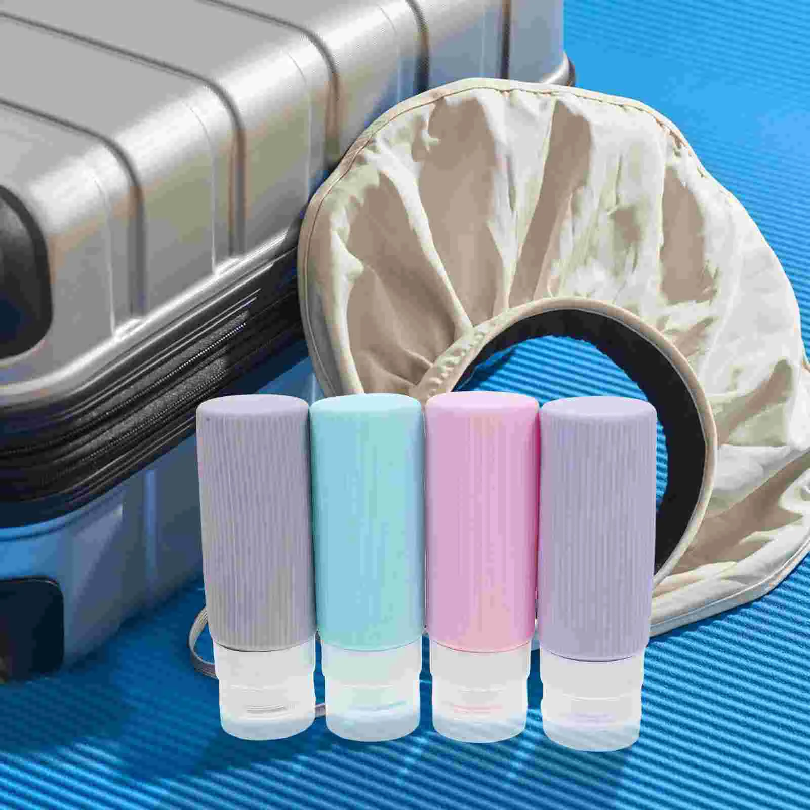 4 Pcs Travel Lotion Dispensing Bottle Containers for Toiletries Shampoo Bottles Silicone Pp Accessories Liquid Jar