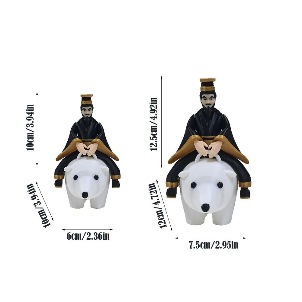 جديد مضحك تشين شي هوانغ ركوب الدب زخرفة PLA الفني تشين شي هوانغ تمثال الإمبراطور القديم ركوب شخصية الدب القطبي