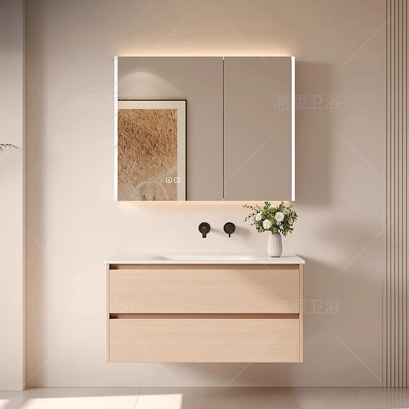 Tocador gabinetes De baño simples almacenamiento De inodoro inteligente eliminación De niebla gabinetes De baño lavar muebles De madera contrachapada Gabinete De Baño MH