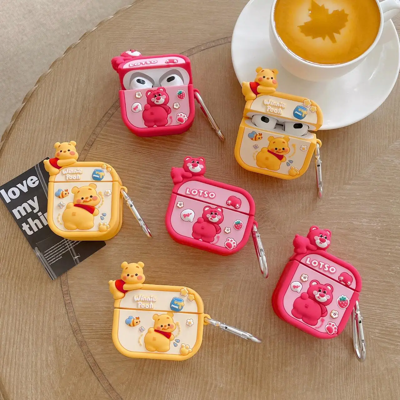 ويني ذا بوه الفراولة الدب ل فيفو tws4 حقيبة سماعة الاذن tws3pro واقية قذيفة tws2E الكرتون iqoo tws لينة