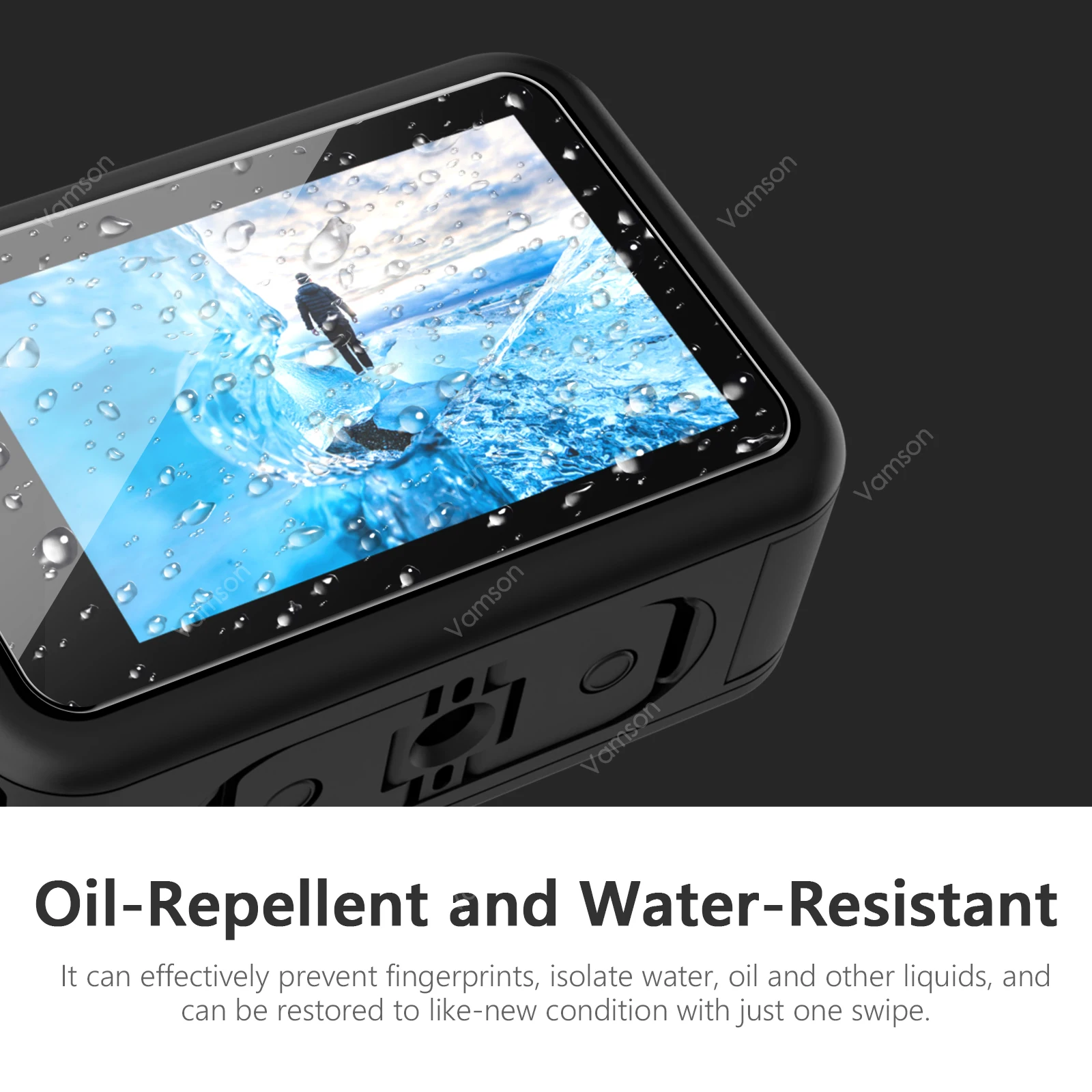 Закаленное стекло Vamson для GoPro Hero 13, черная защитная пленка для экрана + защитная пленка для объектива для Go Pro 13, аксессуары для камеры