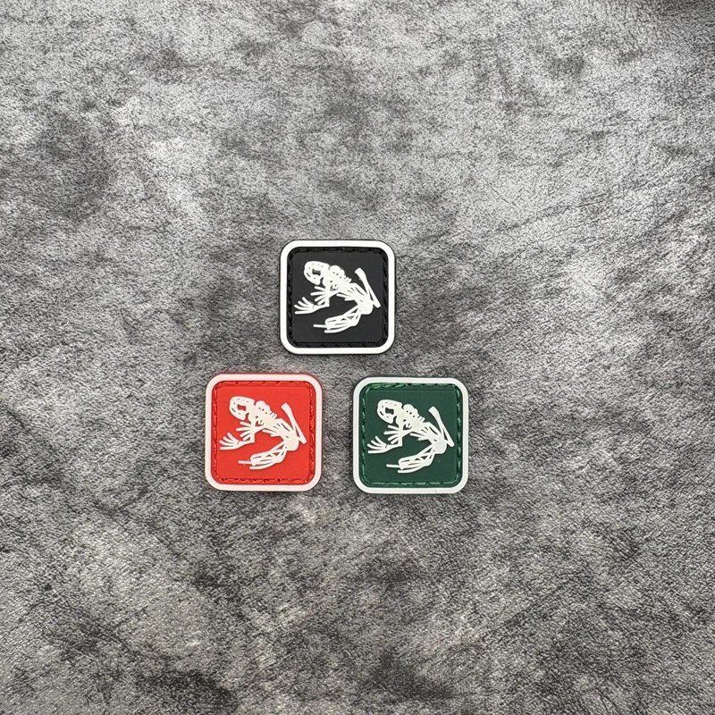 Frogman Silhouette Square Pvc Armband, Includes Felt Backing, Pvc Patch Badge Decorative Appliqué