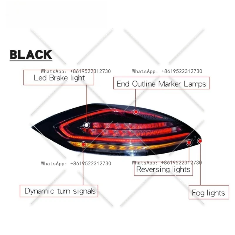 Hochwertige Auto-Rücklichter 2009–2013 970.1 Rücklichter, verbesserte 2016-Stil Porsche Panamera 970 Light Emitting Diode Ta