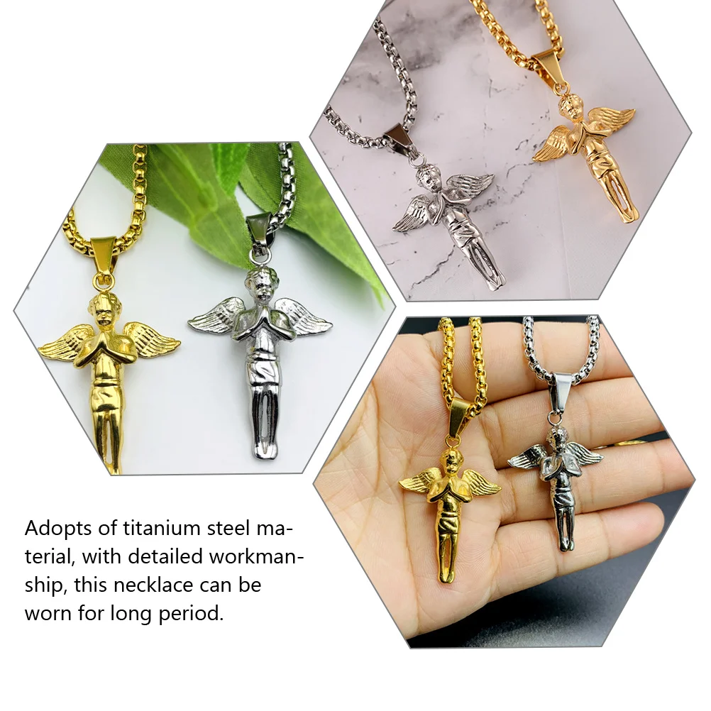 

Angel Necklace Men's Necklaces Kette Damen Gold Ketten Herren Rosenkranz Lovers