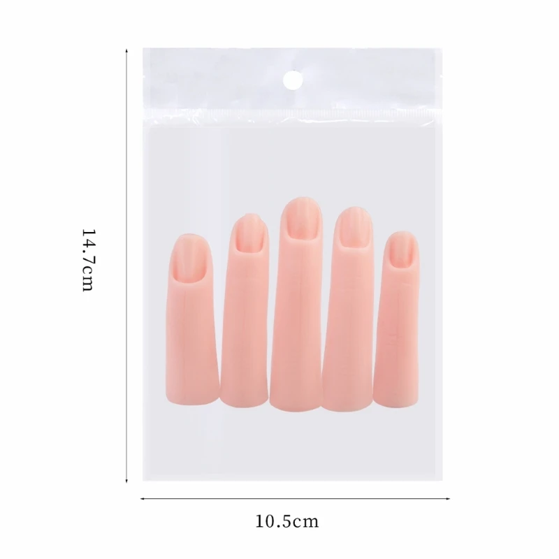 Dedos falsos silicone para treinamento unhas, arte com ímã para unhas acrílicas