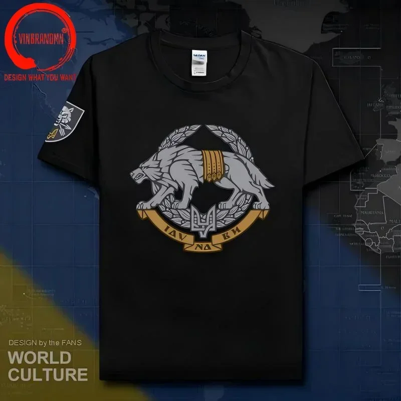 Ukraine Special Operations Forces Spetsnaz Wolf Men T Shirt Casual Cotton T-Shirt Harajuku Male Ukrainian Military Army Clothing