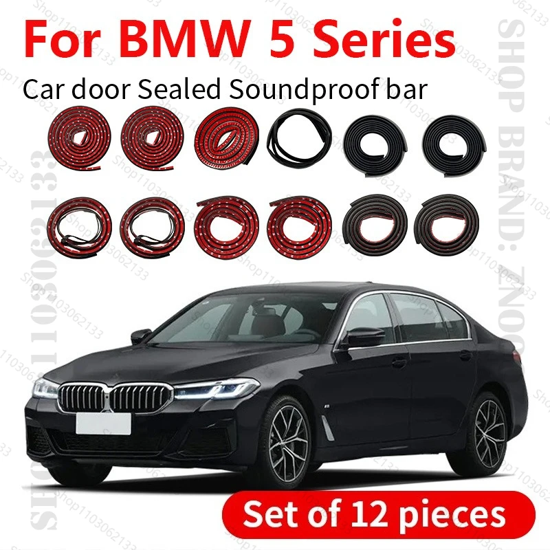 

For 1972-2025 BMW 5 Series Car Door Seal Strip Rubber Double Layer Sealing Protector Soundproof Dustproof Seal Strip 12PCS Set