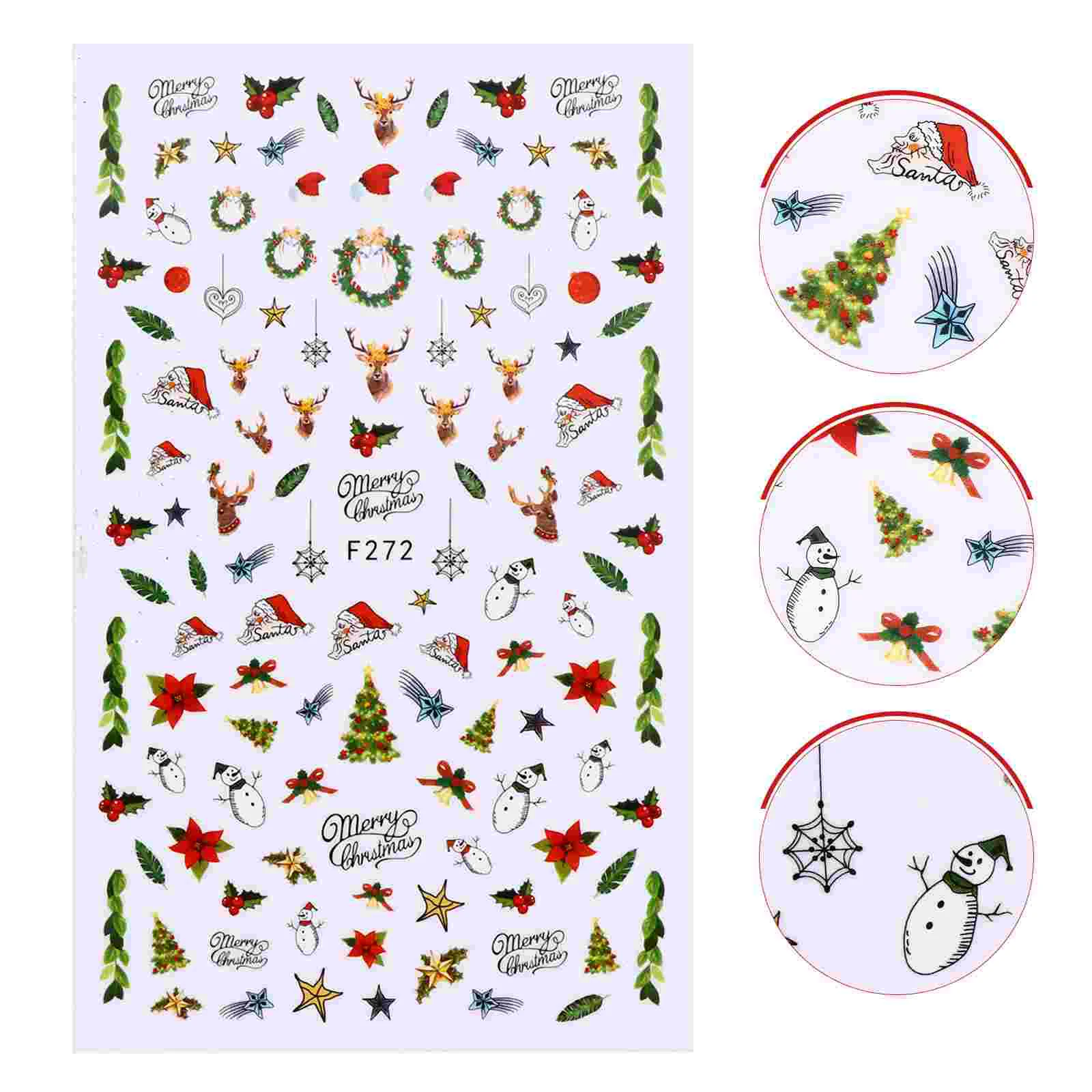 Personality Applique Nail Stickers Miss Decor Cartoon Pvc Christmas Decal Nails Decals