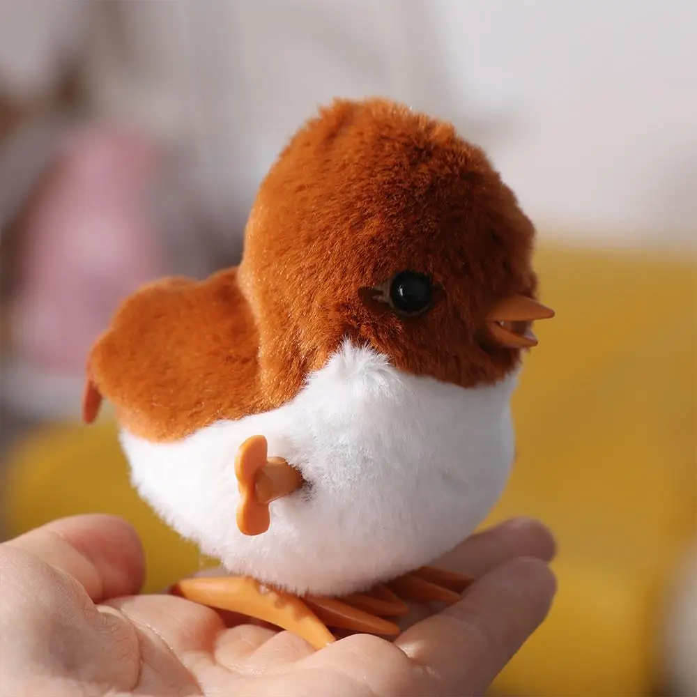 Muñeca bonita gorriones, juguete para saltar, juguete de peluche para caminar, mecanismo de relojería, pájaro de primavera, guía realista, juguete para gatear para bebé, juguete para gato