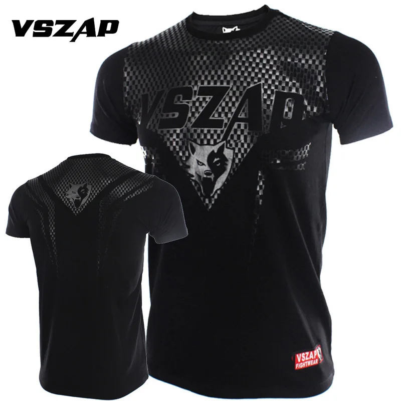 

Muay Thai T Shirt Vs Wolf MMA Shirts Cotton Mixed Martial Arts Brazilian Jiujitsu Bo Training Fight Kickbo Top Jersey