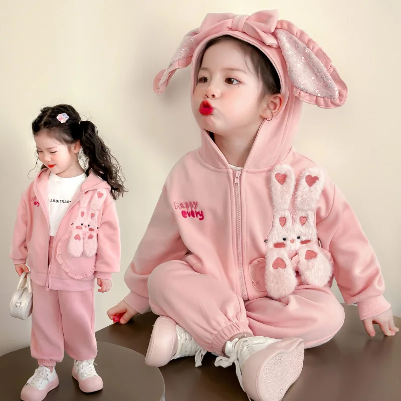 

Baby Girl Clothes Sets Size 2-9Y Kid Coat Top&Long Pants Bottom Suits Child 2 Pice Of Clothing Sets Toddle Girl Casual Cute Suit