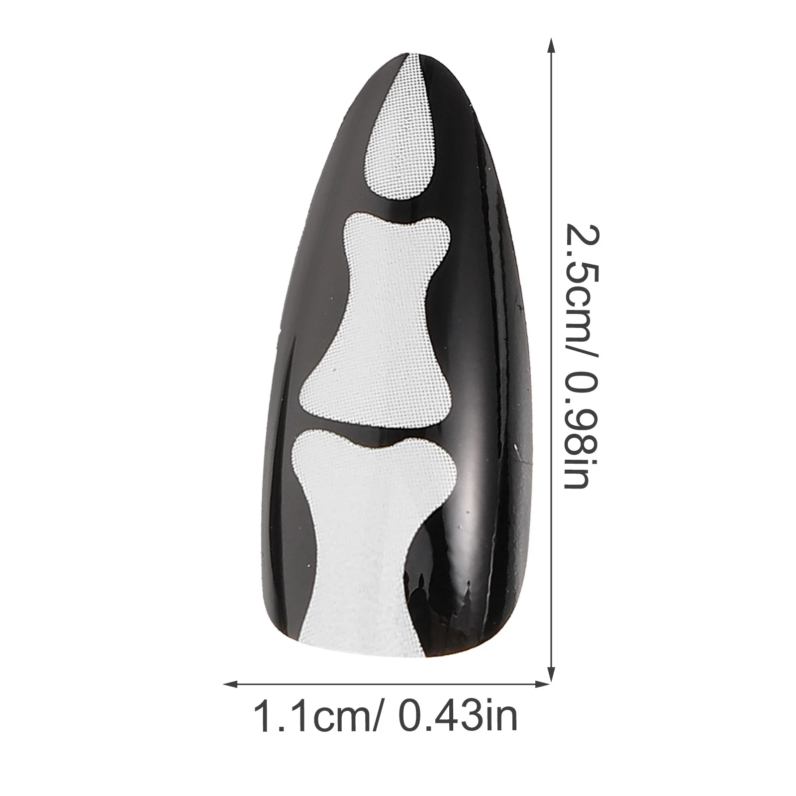 24個入り フェイクゴシックボーンデザイン 付け爪 女性用 ハロウィンデコレーション 長持ち フルカバー グルーオンネイル マニキュア