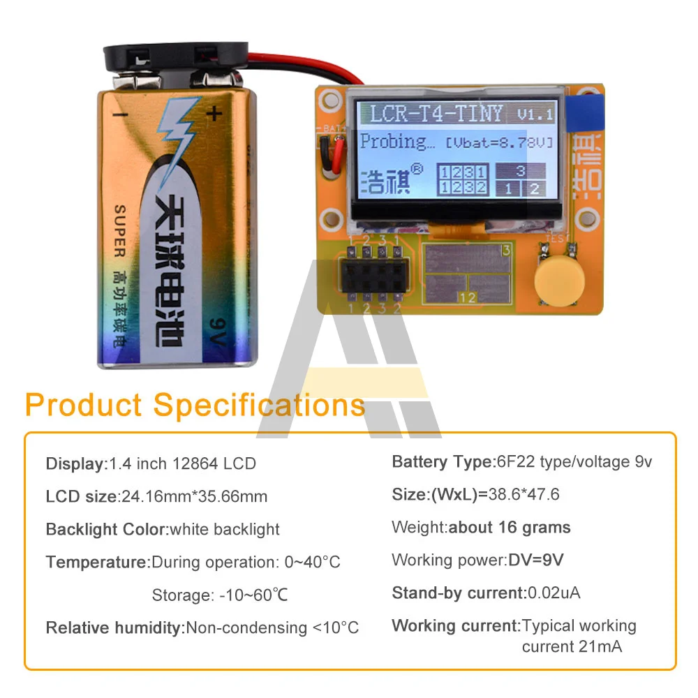 Mega328 medidor transistor tester triode diodo capacitância digital v2.68 mos/pnp/npn lcr lcd testador de tela