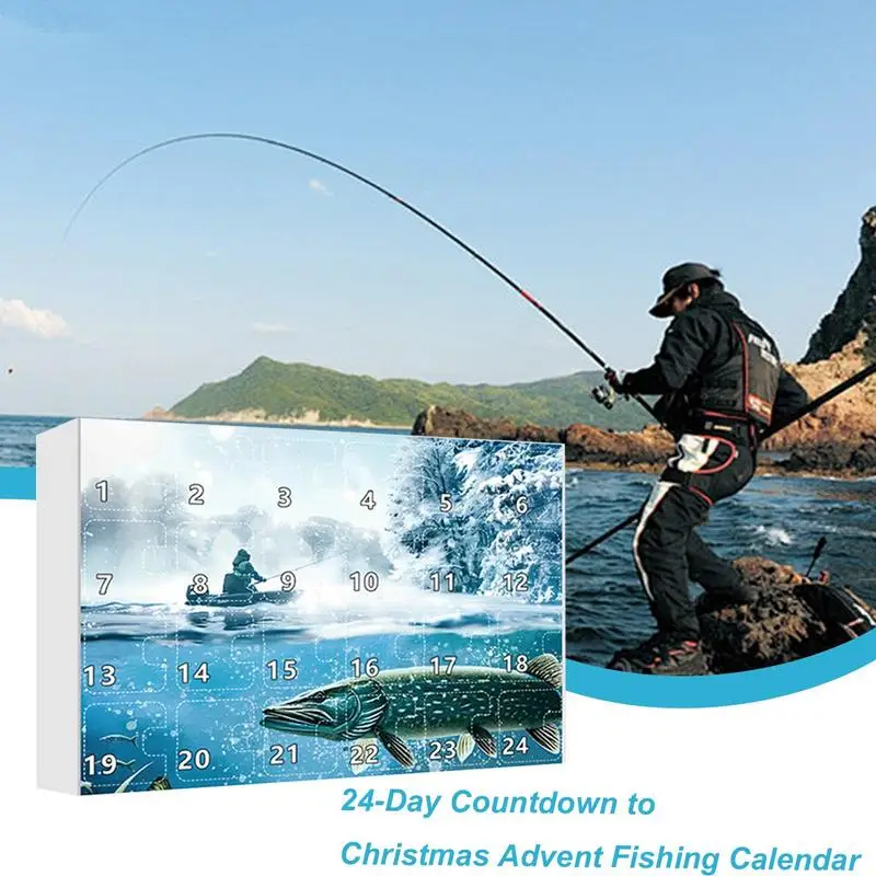 Fishing Advent Calendar Creative Fishing Advent Lures Realistic 24-Day Christmas Fishing Calendar Colorful Practical Christmas