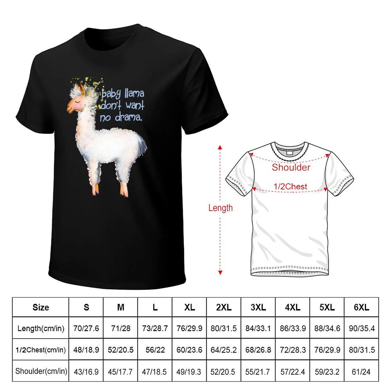 Baby llama dont want no drama T-Shirt man t shirts for men T-Shirt