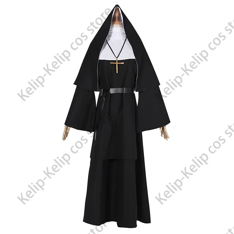 성인 여성 수녀 할로윈 코스프레 코스튬 자매, 아이린 블랙 화이트 코스프레, 2018 공포 영화, 약혼 파티 의류